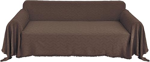 Funda de sofá de algodón para 2 cojines, protector seccional lavable para perros, tejido geométrico jacquard (71 x 102 pulgadas, sofá biplaza,