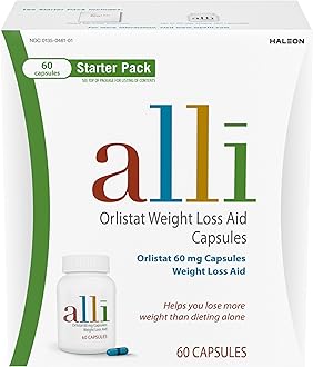 alli Diet Weight Loss Supplement Pills, Orlistat 60mg Capsules Starter Pack, Non prescription weight loss aid, 60 count(Pack of 1)