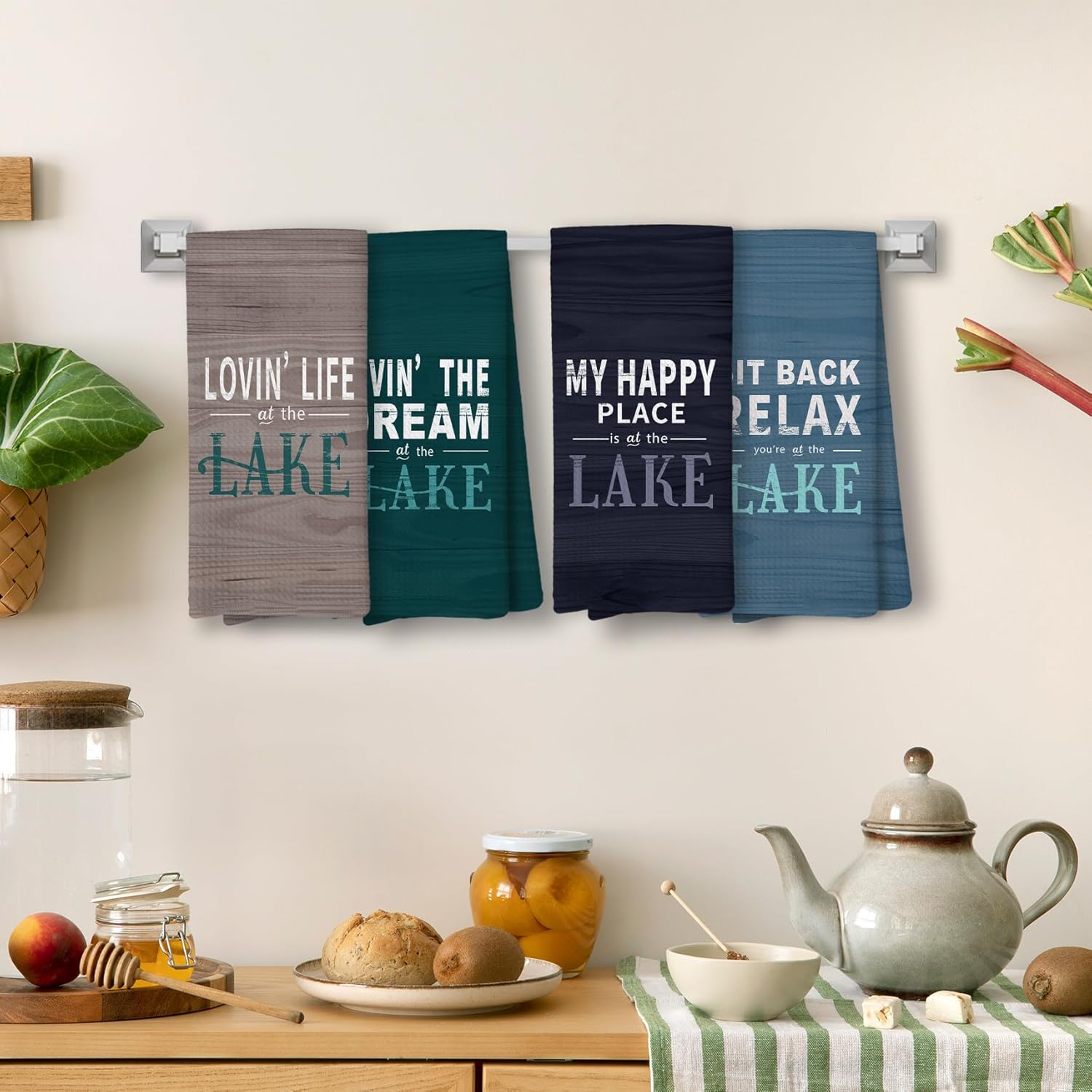 Lake Decor Kitchen Towels, House Gifts, Life Gifts, Hand Towels for Bathroom, Home Decor, 1624 Inch Set of 4 - Image 5