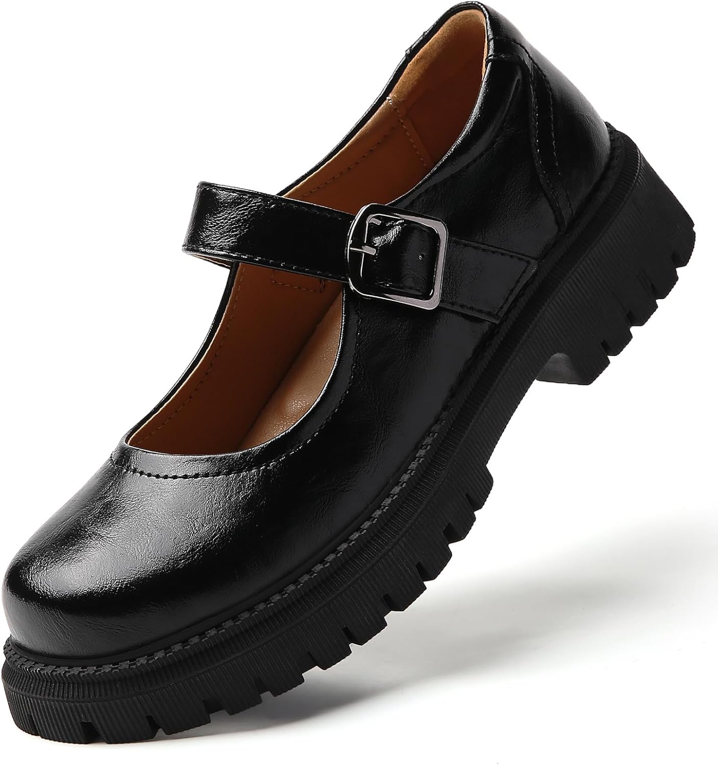 Mary Jane Shoes Women Platform Mary Janes for Women Ladies Chunky Maryjane Flats Non Slip Shoe Dress Casual Comfortable School Shoes