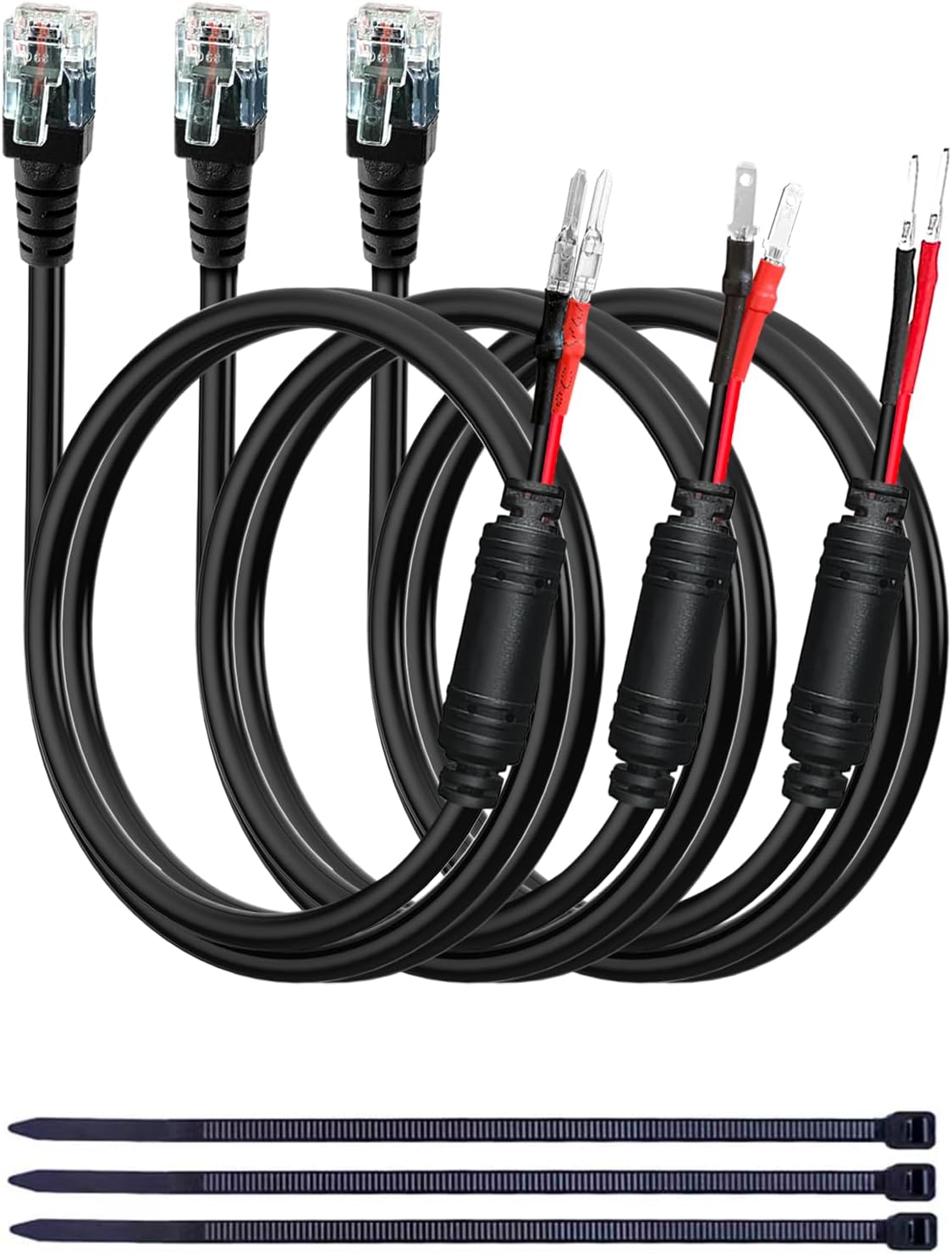 Radar Detector Hardwire Power Cord,Rearview Mirror Plug Cable,with Inline Fuse Holder,Suitable for Uniden Escort Beltronics Valentine One Cobra Whistler Radar Detector,3-Piece Set,13.7'' (DC3.5)