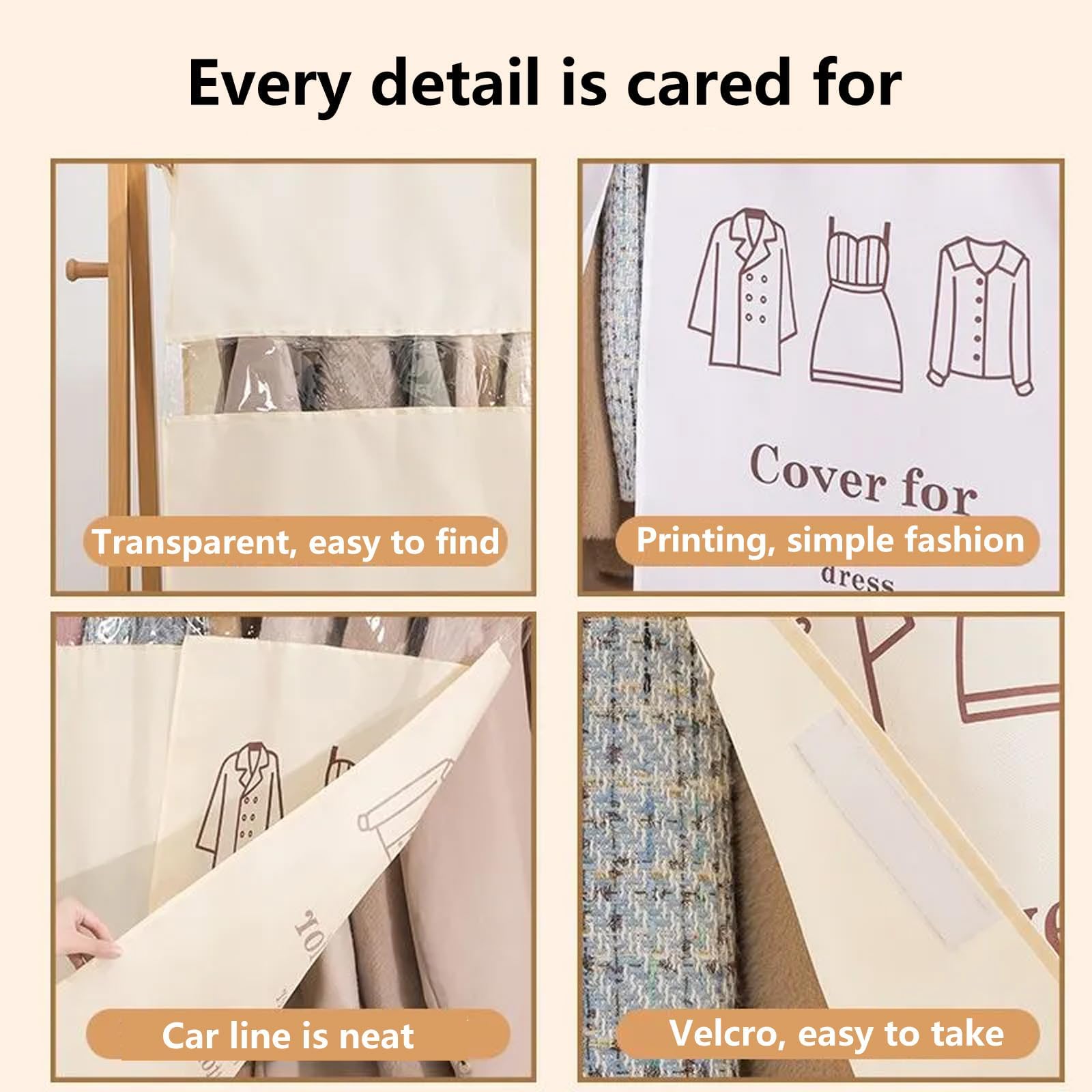 Funda Antipolvo para Ropa, Bolsas de Ropa a Prueba de polillas para Colgar Ropa, Funda para Perchero para Chaqueta, Abrigo, Traje,Púrpura,110 * 120CM
