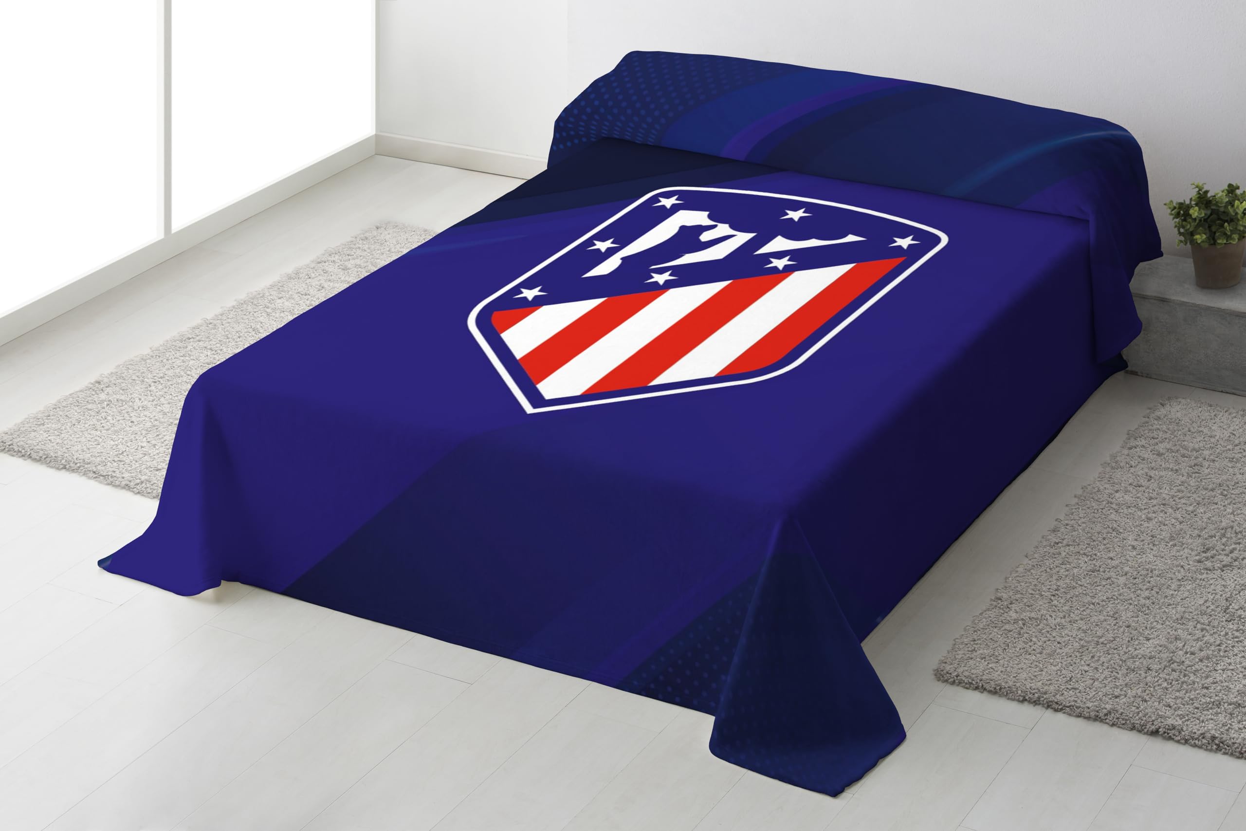 ASDITEX Manta Rachel Terciopelo Atlético de Madrid 160 cm. Ancho x 240 cm. Largo (100% poliéster)