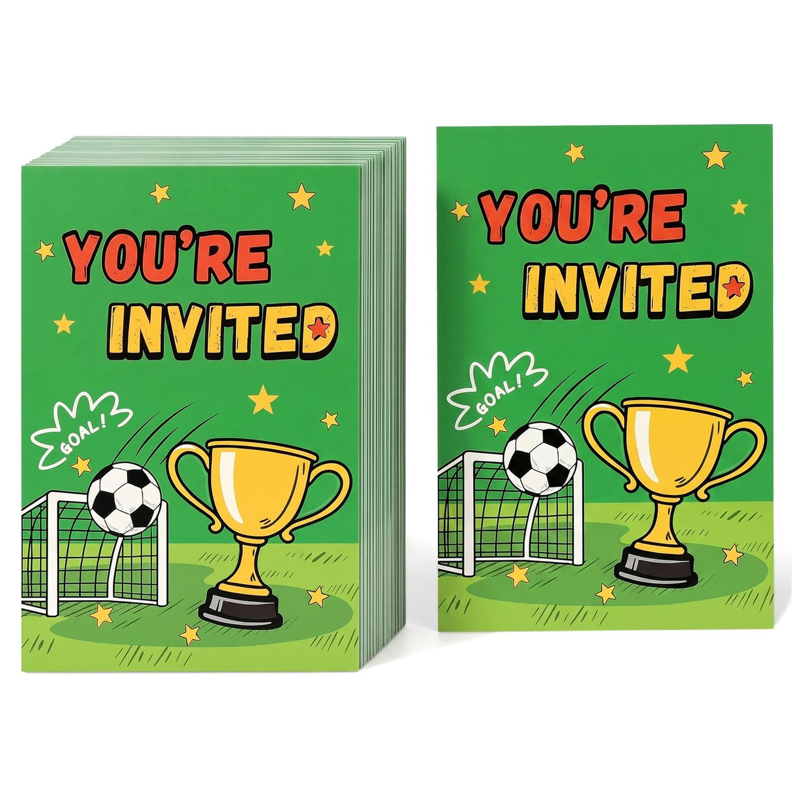 20 Pcs Football Party Invitations with Envelopes, children Birthday Party Invites for Boys, Childrens Football Theme Birthday Invitations Cards