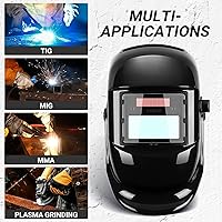 Vista 8 de Casco de soldadura oscurecimiento automático: DEKORPO Verdadero Color Solar Powered Auto Oscurecimiento Soldador Máscara Capucha Cascos