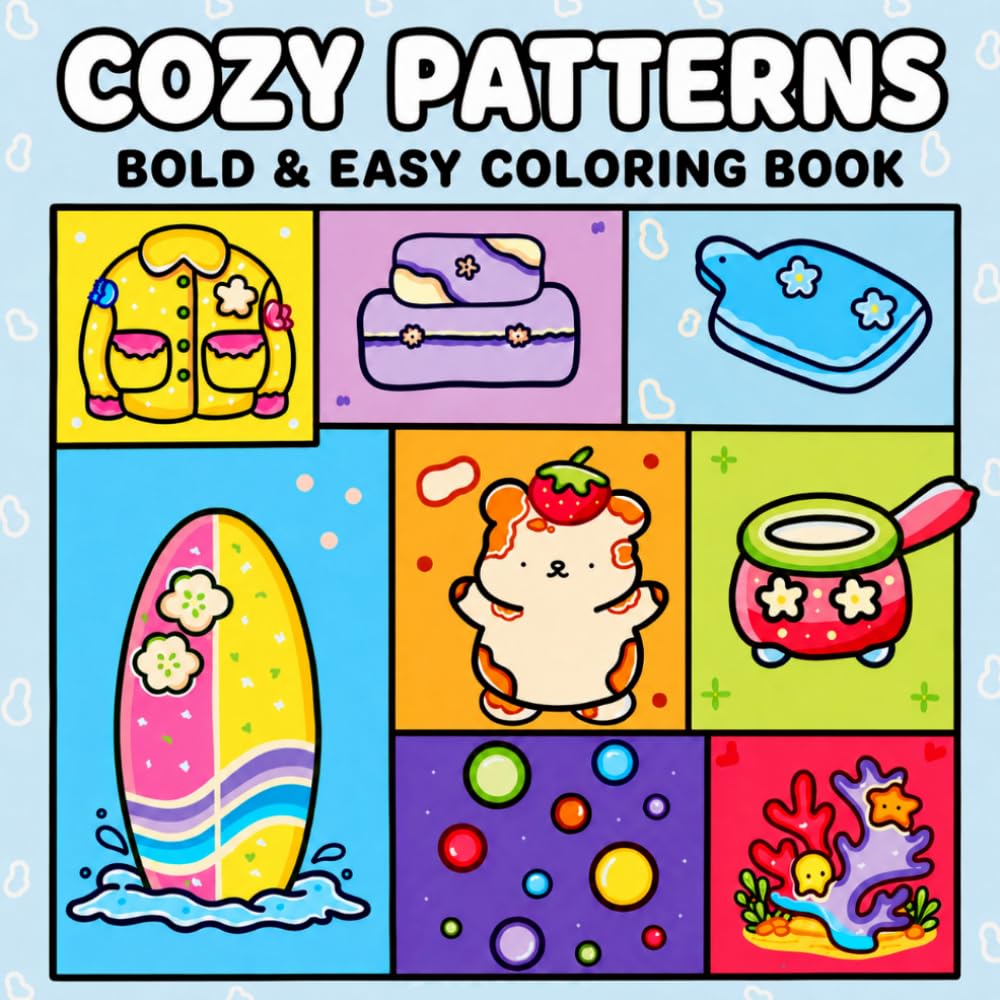 COZY PATTERNS: BOLD & EASY COLORING BOOK