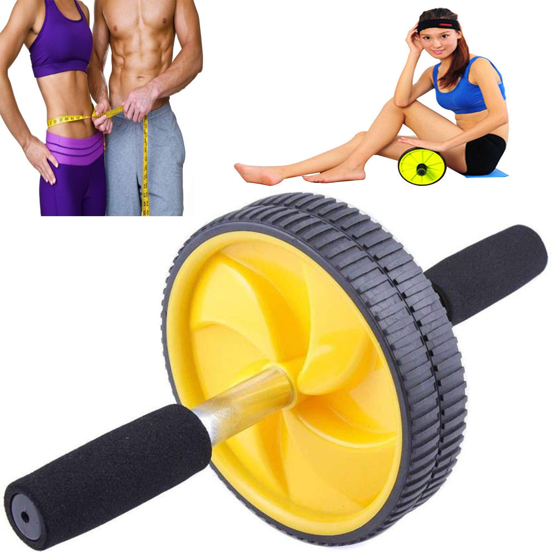 Anti-Slip Core, Abs Roller for Men & Women - Abdominal Stomach Wheel for Home Workout with 6MM Safe Knee Mat Fitness & Abdominal Training (Multicolor)-picture-29