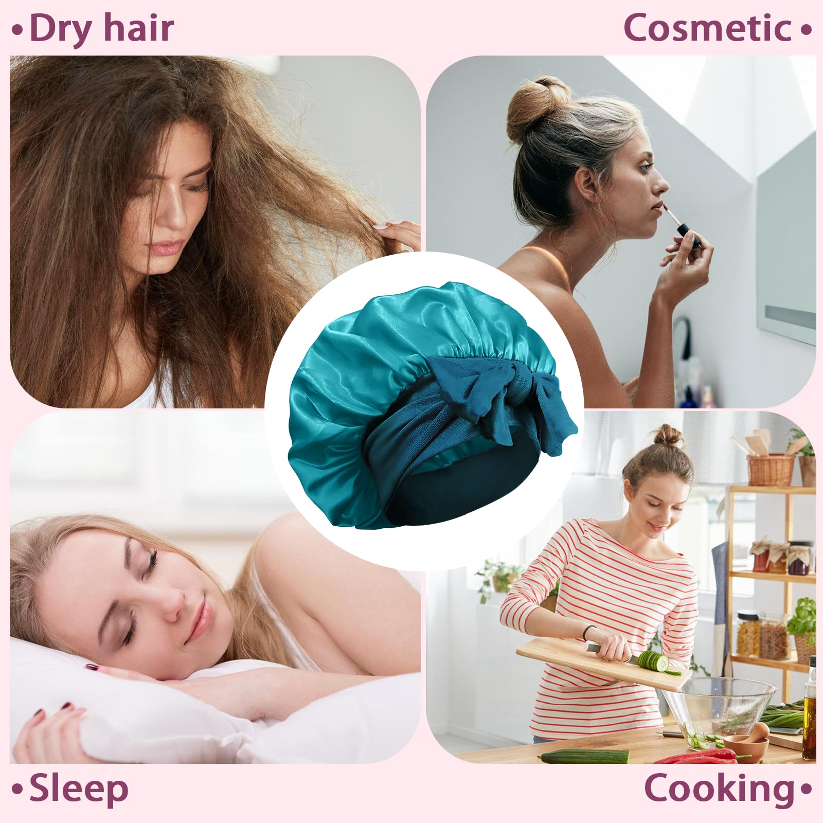 2PCS Silk Satin Hair Bonnet for Sleeping - Image 4