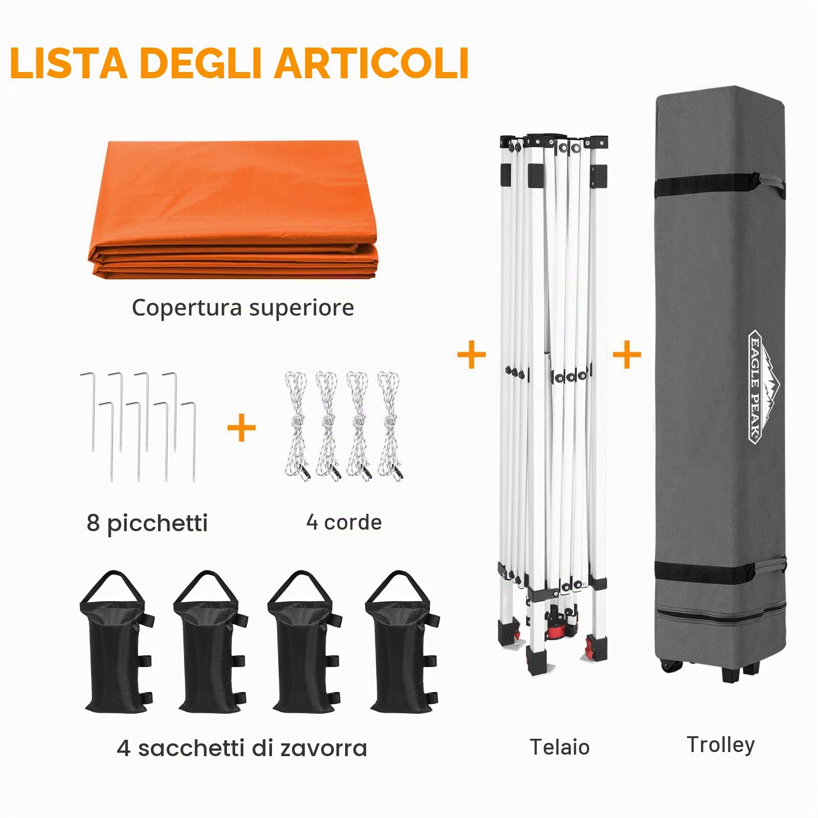 EAGLE PEAK Tenda a baldacchino pop-up da 3 m x 3 m