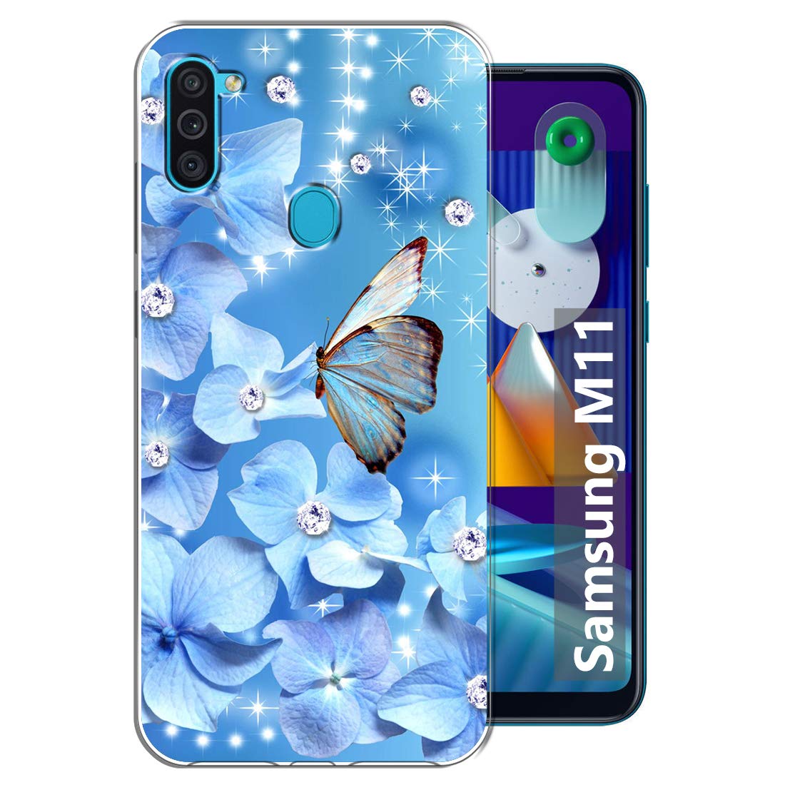 Fashionury Silicon Diamond Butterfly Printed Soft Silicone Mobile Back Cover Compatible for Samsung Galaxy M11 (Multicolour) (B08BRD6519) Amazon Price History, Amazon Price Tracker