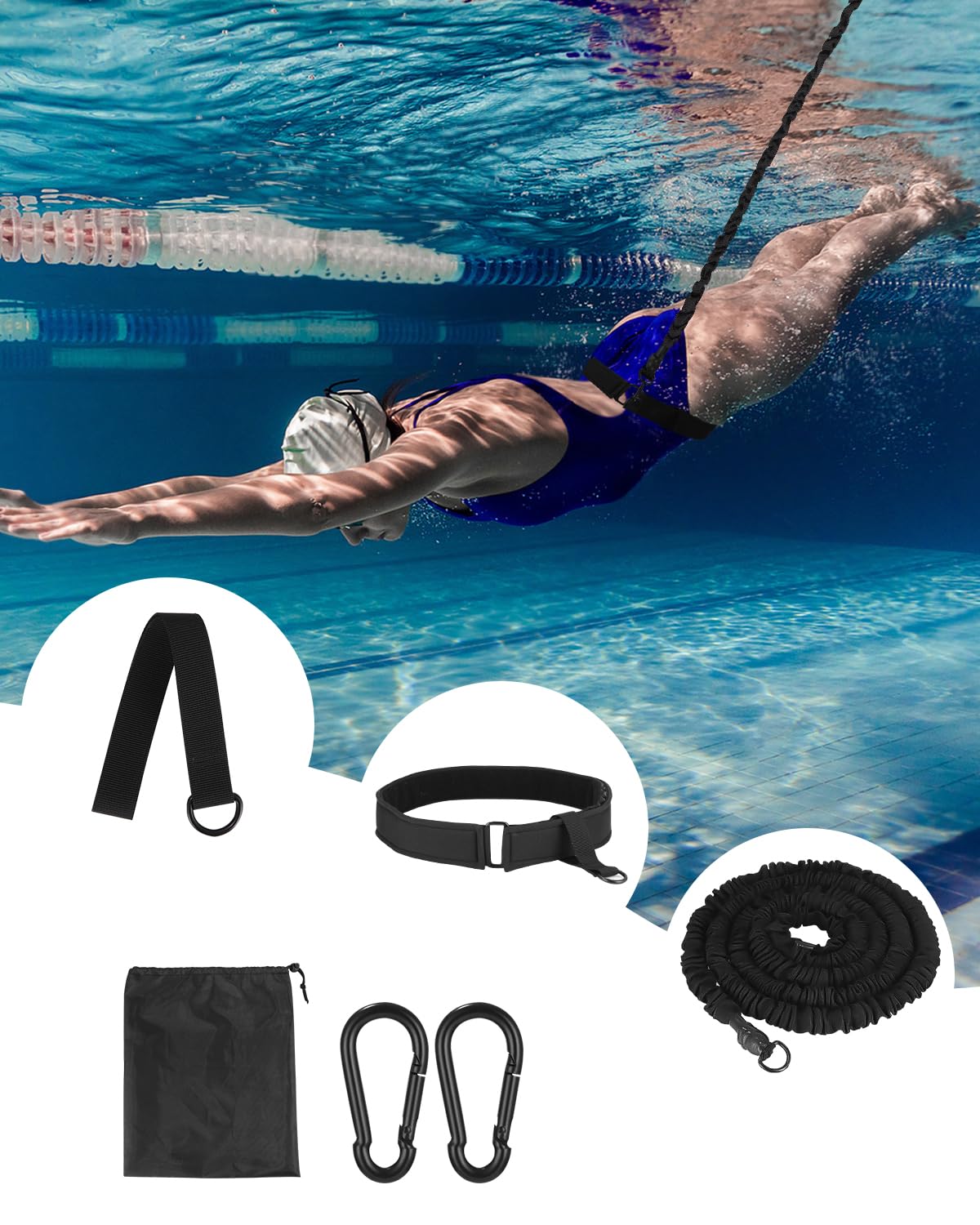 Schwimmgürtel 2,5-7,5m Verstellbar - Widerstandstraining Für Pool & Fitness