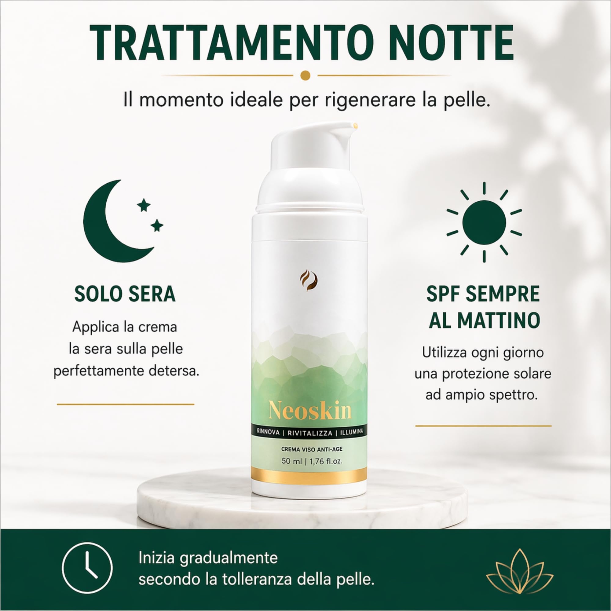 Neoskin | Crema Viso Retinolo Notte Anti-Age Rigenerante | Effetto Lifting per Pelli Spente e Mature | Con Acido Ferulico | 50ml