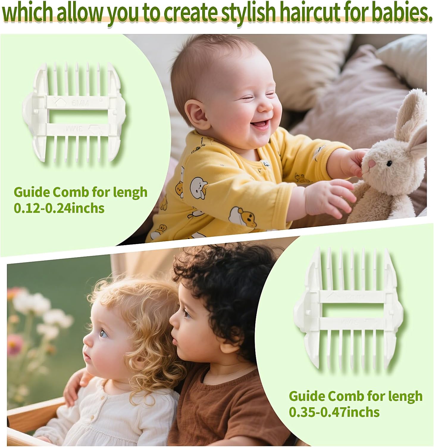 Baby Hair Clippers & Kids Hair Trimmer, Cordless Vacuum Hair Cutter, Ultra Quiet Electric Hair cutterfor Infant Toddler Boys & Girls (White)