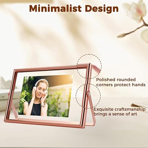 Miniatura 10 de Marco flotante negro (6 x 8 pulgadas, horizontal, 2 juegos), para tamaños de imagen de 5 x 7, 4 x 6, 3 x 5, marcos de fotos de estante de mesa,