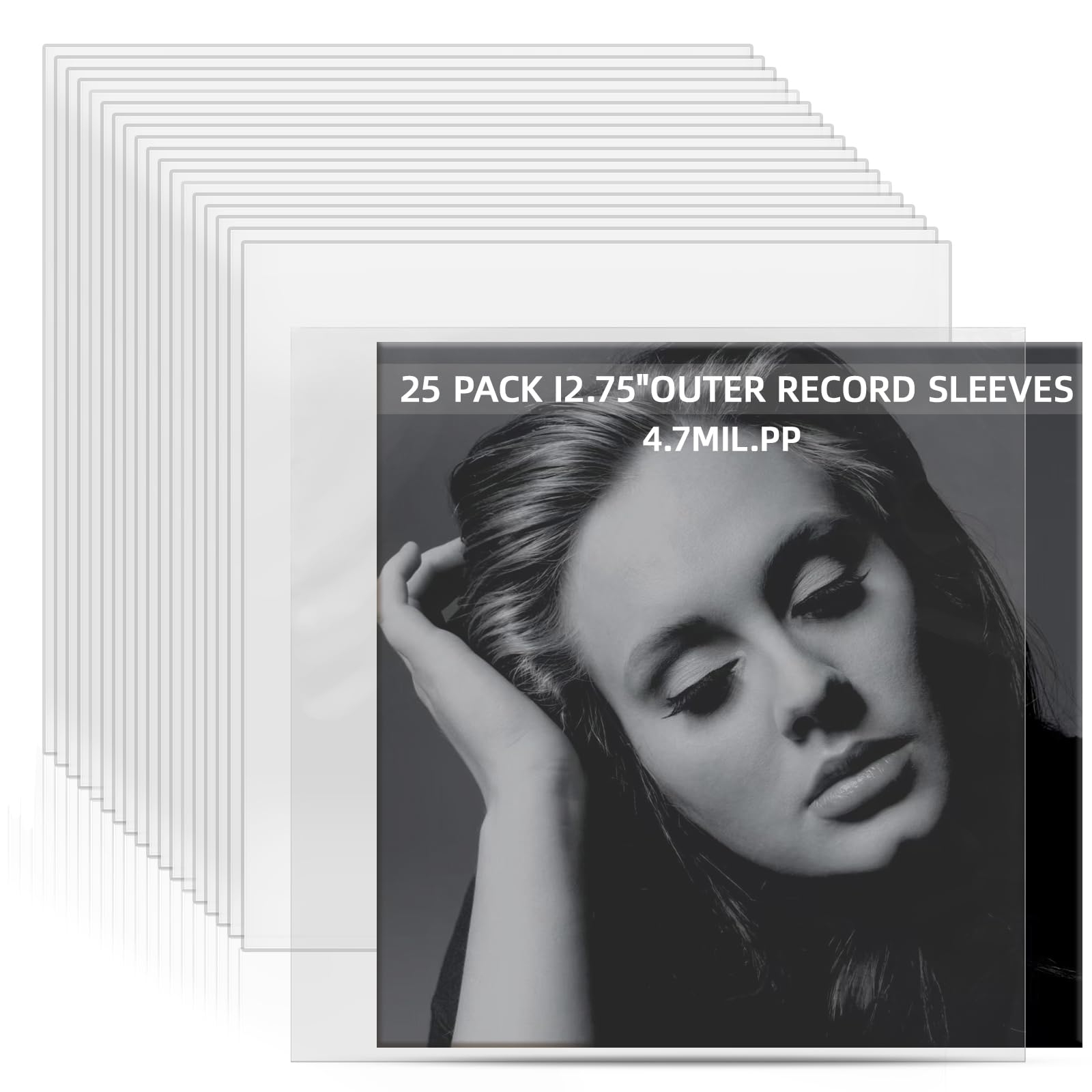 25 Clear Vinyl Record Sleeves Outer - 6.3 Mil Heavy-Duty Protection 12.75"x12.75" LP Album Sleeves for Gatefold/Double LPs Anti-Static, Archival Quality-image-39