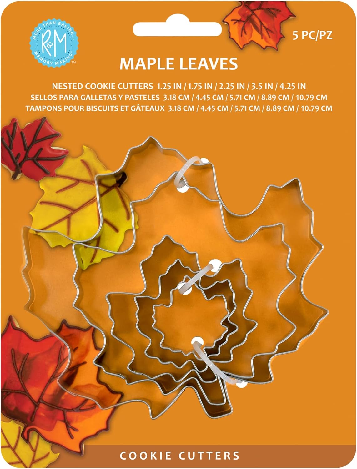 Thanksgiving Fall Leaves Gift Set: 5-Piece Maple Leaf Cookie Cutters Thanksgiving Fall Leaves Gift Set: 5-Piece Maple Leaf Cookie Cutters