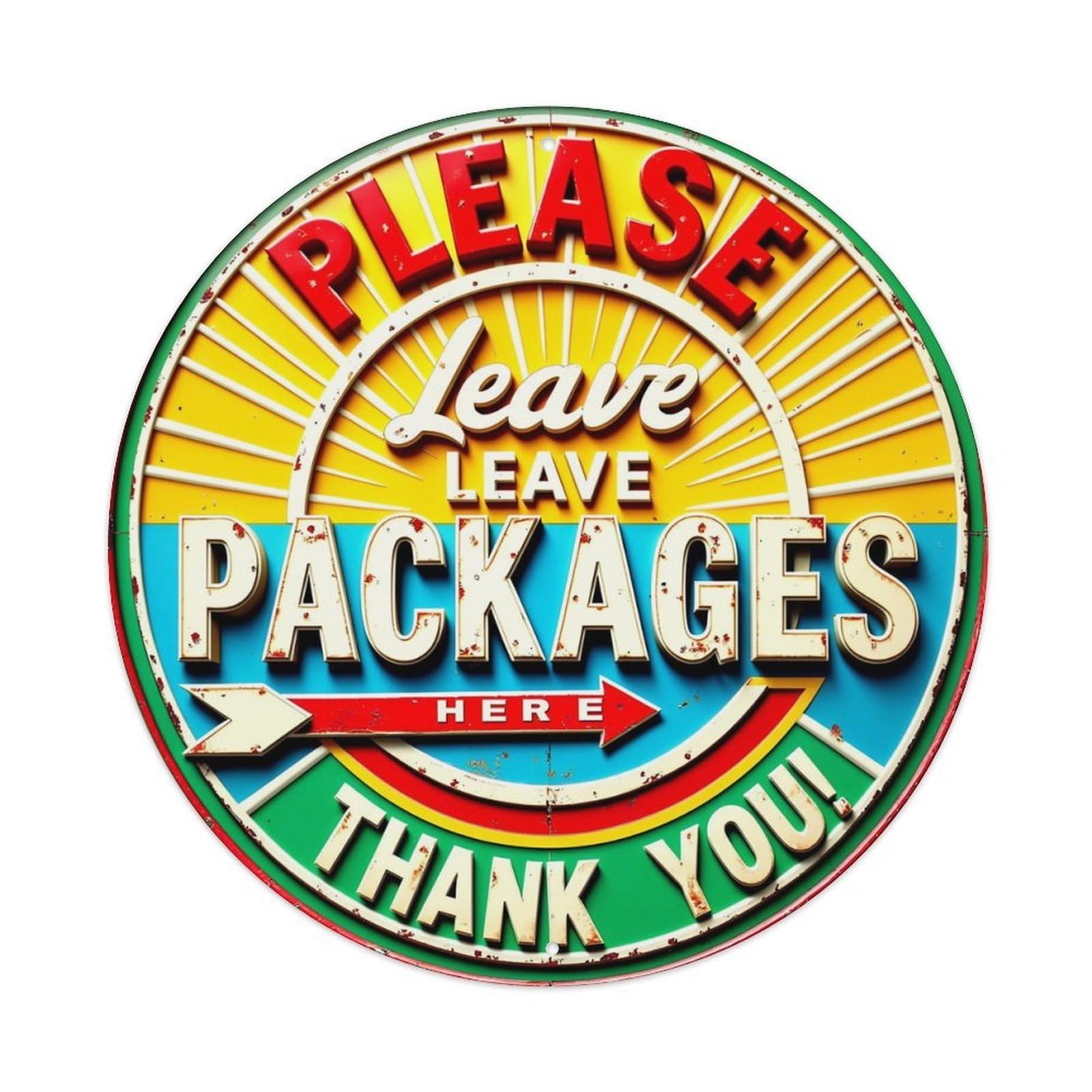 Please Leave Packages Here Thank You Tin Sign Metal Poster Vintage Metal Signs for Home Man Cave Bar Cafe Kitchen laundry room Wall Decorations 8x8 inches