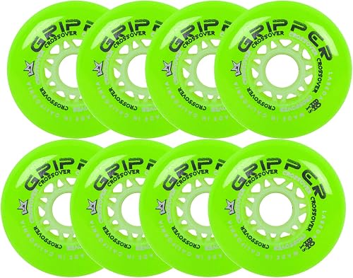 Labeda Roller Hockeyrollen Gripper Crossover X-Soft 74A Grün 80mm - 8 Stück
