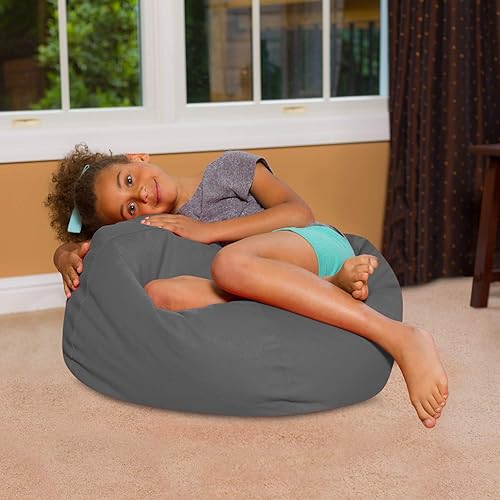 Miniatura 232 de Posh Creations - Sillón puff para niños, adolescentes y adultos, incluye funda extraíble y lavable a máquina, grande de 38 pulgadas, piel de conejo