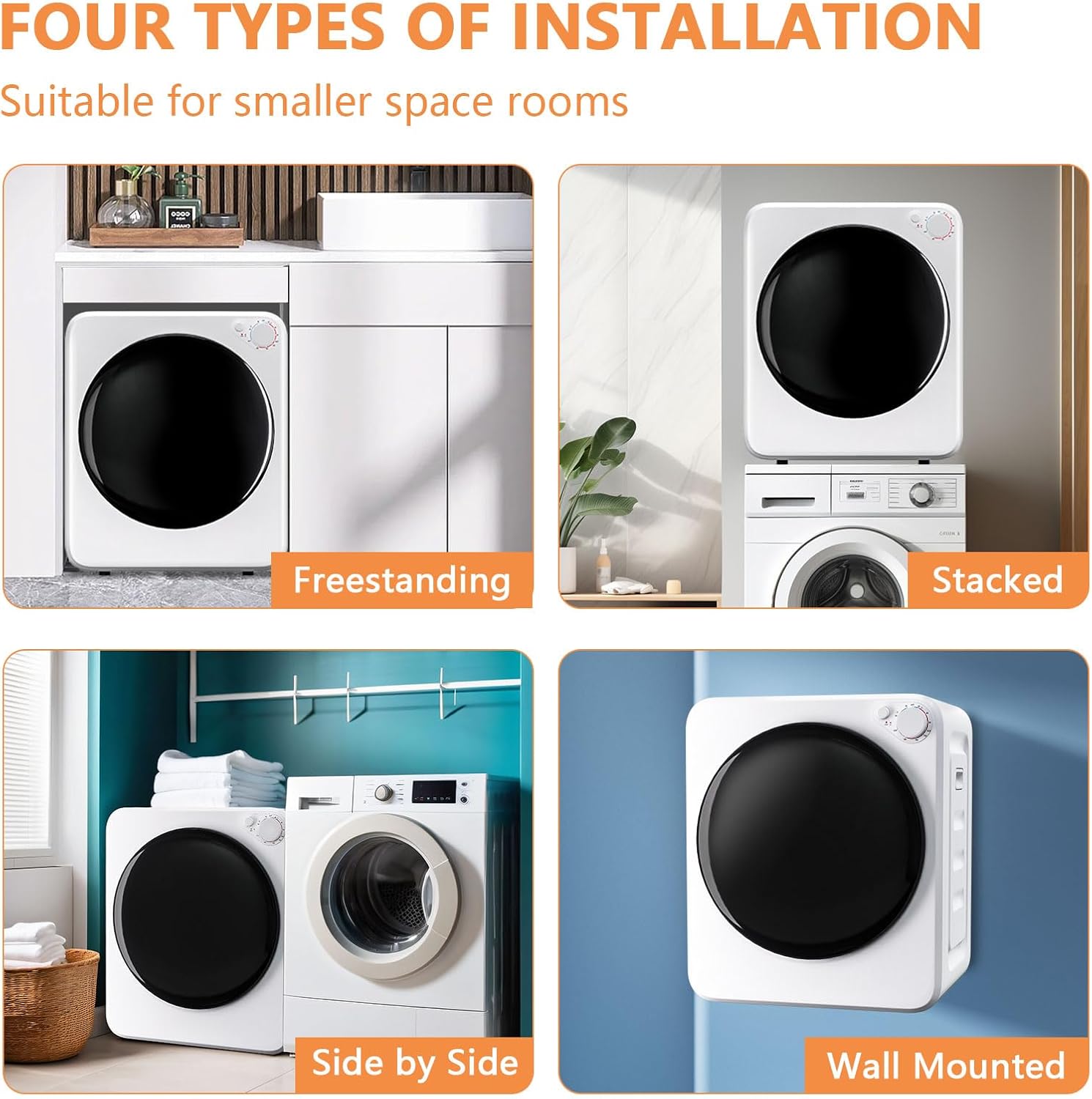 DOGHLY Portable Washer and Dryer Combo Set, 1.6 Cu.Ft Portable Clothes Dryers,22 lbs Twin Tub Washing Machine, Compact Washer and Dryer for Apartment, RV, Dorm