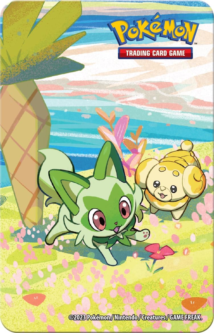 Pokemon TCG: Paldea Friends Mini Tins—Sprigatito (2 Booster Packs, 1 Art Card & 1 Sticker Sheet)