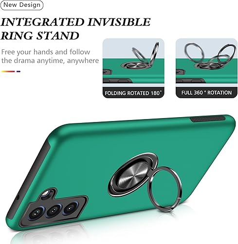 Miniatura 6 de Funda para Galaxy S21, S21 con protector de pantalla de TPU flexible autorreparable, 2 unidades, grado militar, doble a prueba de golpes, funda