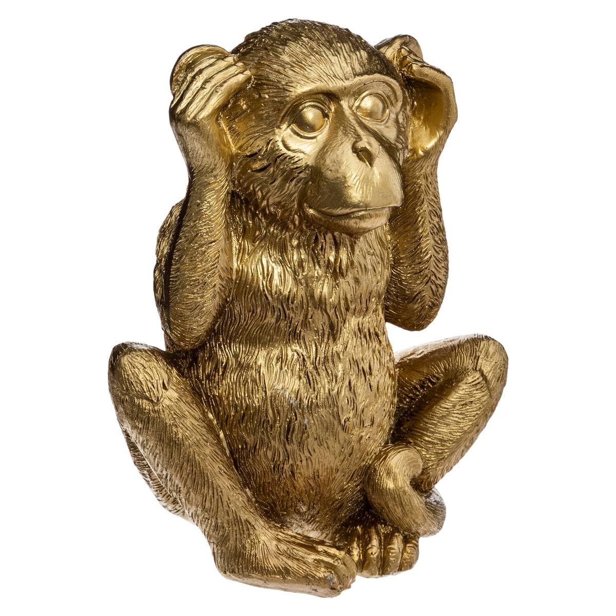 Lot de 3 Singes Sagesse en Résine Or H 17 cm - Atmosphera