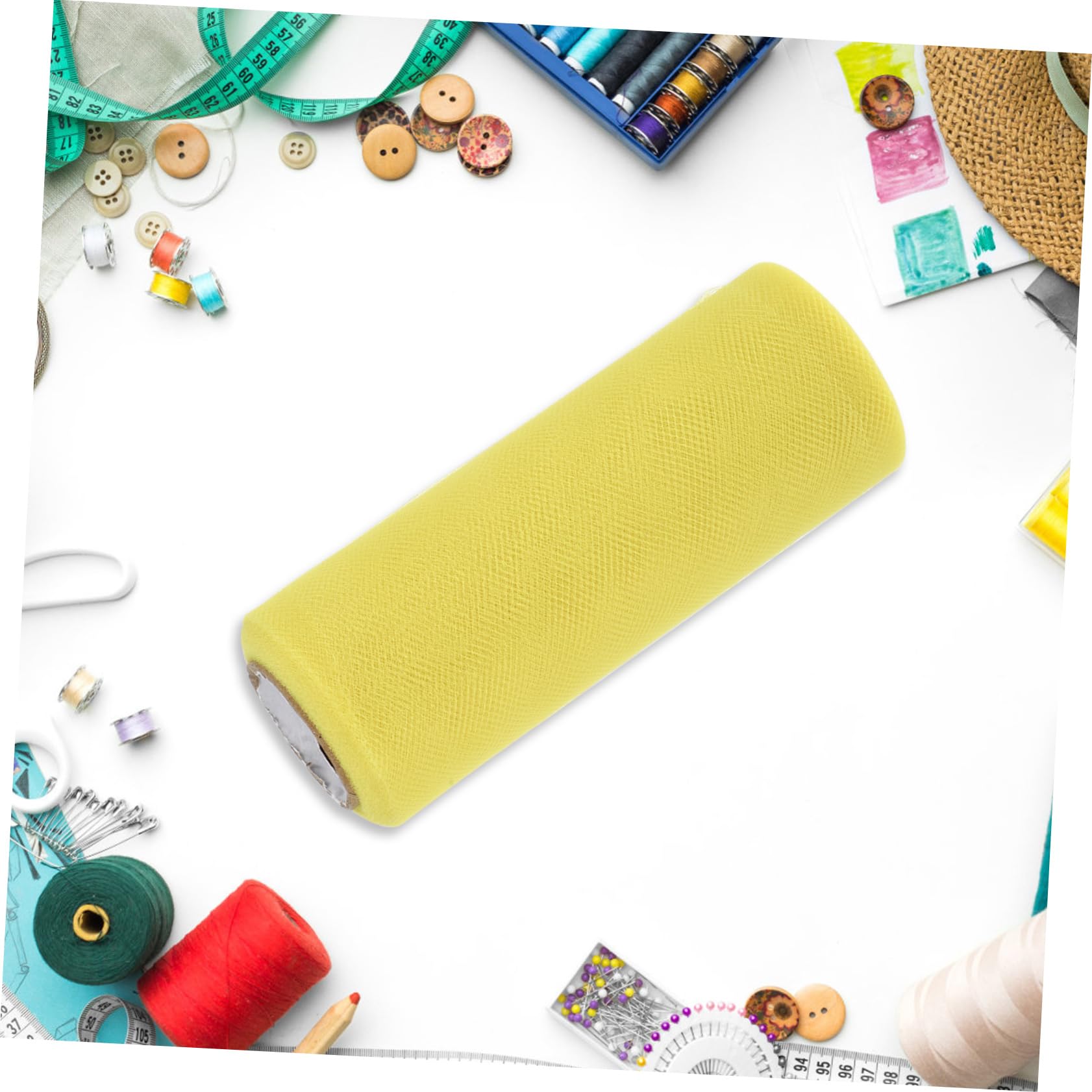 ULDIGI 22m Yellow Tulle Roll for Wedding Decoration Craft Tutu Wide for Floral Arrangements Versatile Material