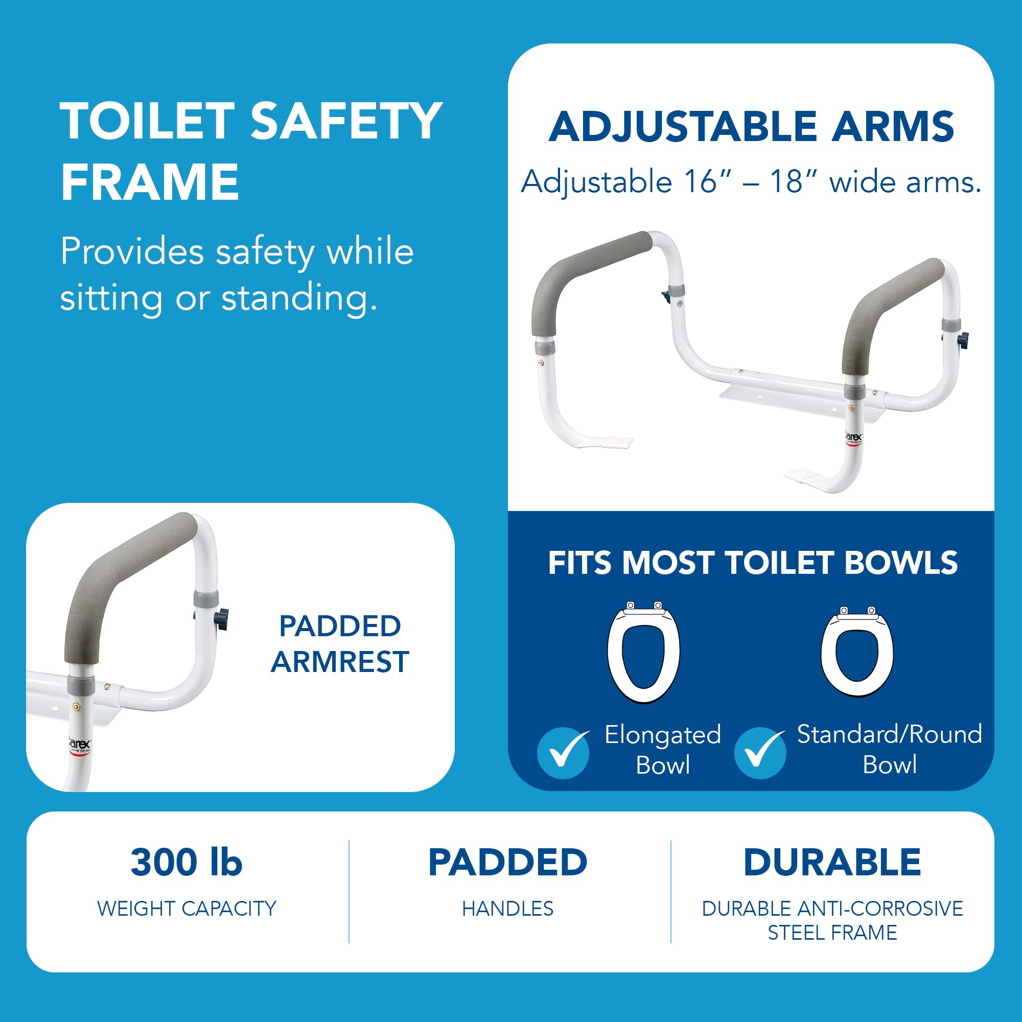 Toilet Safety Frame - Adjustable Grab Rail -2