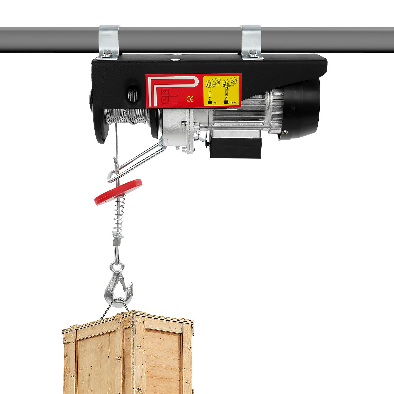 Elektrische Seilwinde, Hubgeschwindigkeit Hebezug mit Kabelfernbedienung, Stahldraht Länge 18m, Elektrischer Seilhebezug für Garage und Lagerhäuser