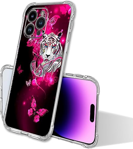 Miniatura 4 de Funda para iPhone 15 Pro Max, protección contra caídas de mariposa de tigre blanco, a prueba de golpes, funda protectora de cuerpo completo Hermosa