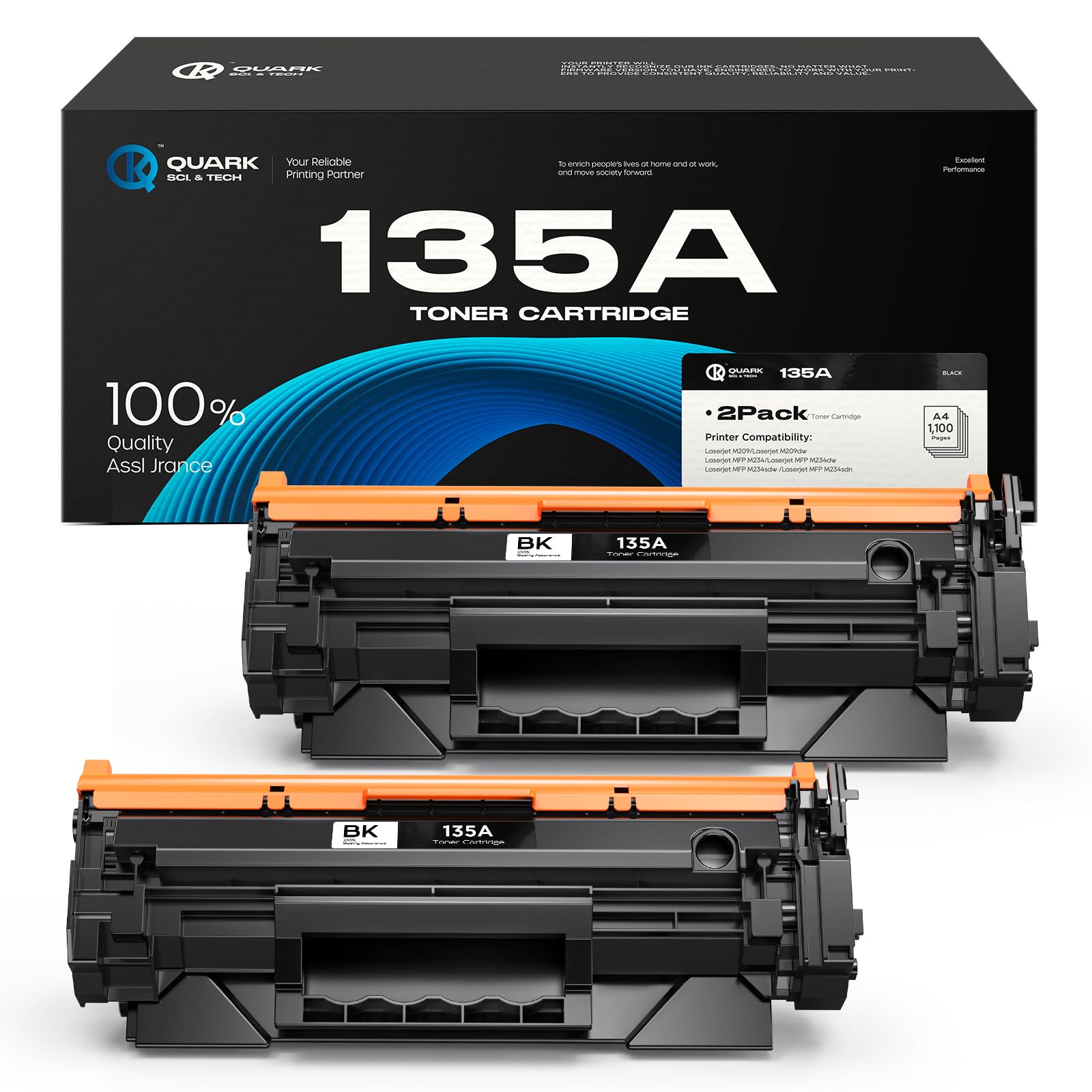 Toner W1350A 135A noir avec puce Quark pour télétravail efficace sur HP LaserJet M234dw et M209 - 8