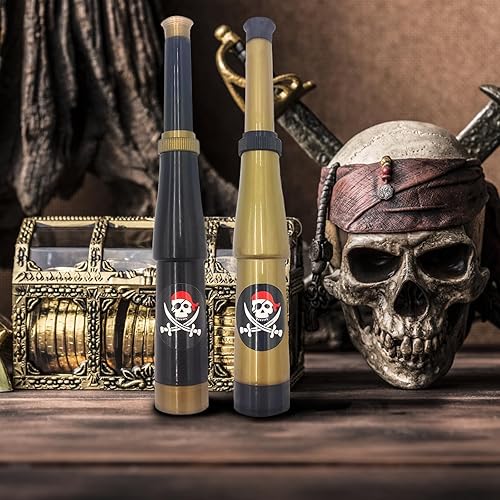 Miniatura 5 de 6 telescopios piratas de plástico para niños, telescopios de fiesta temática pirata, accesorios de juguete para suministros de fiesta, mini