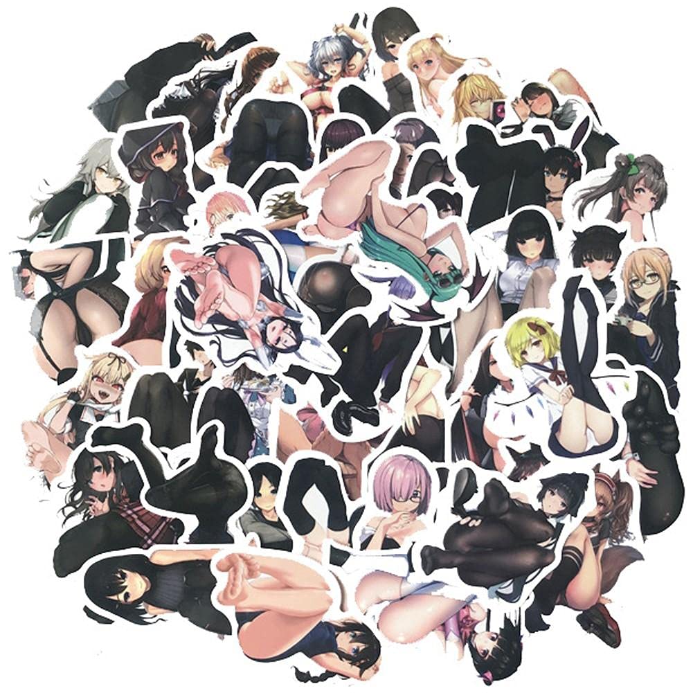Tossper Women's 100Pcs 50Pcs Adult Anime Sexy Hentai Sticker Pack No Repeat Girl Foot Stickers Diy Skateboard Laptop Guitar Suitcase Motorcycle Bike Sticker Pack