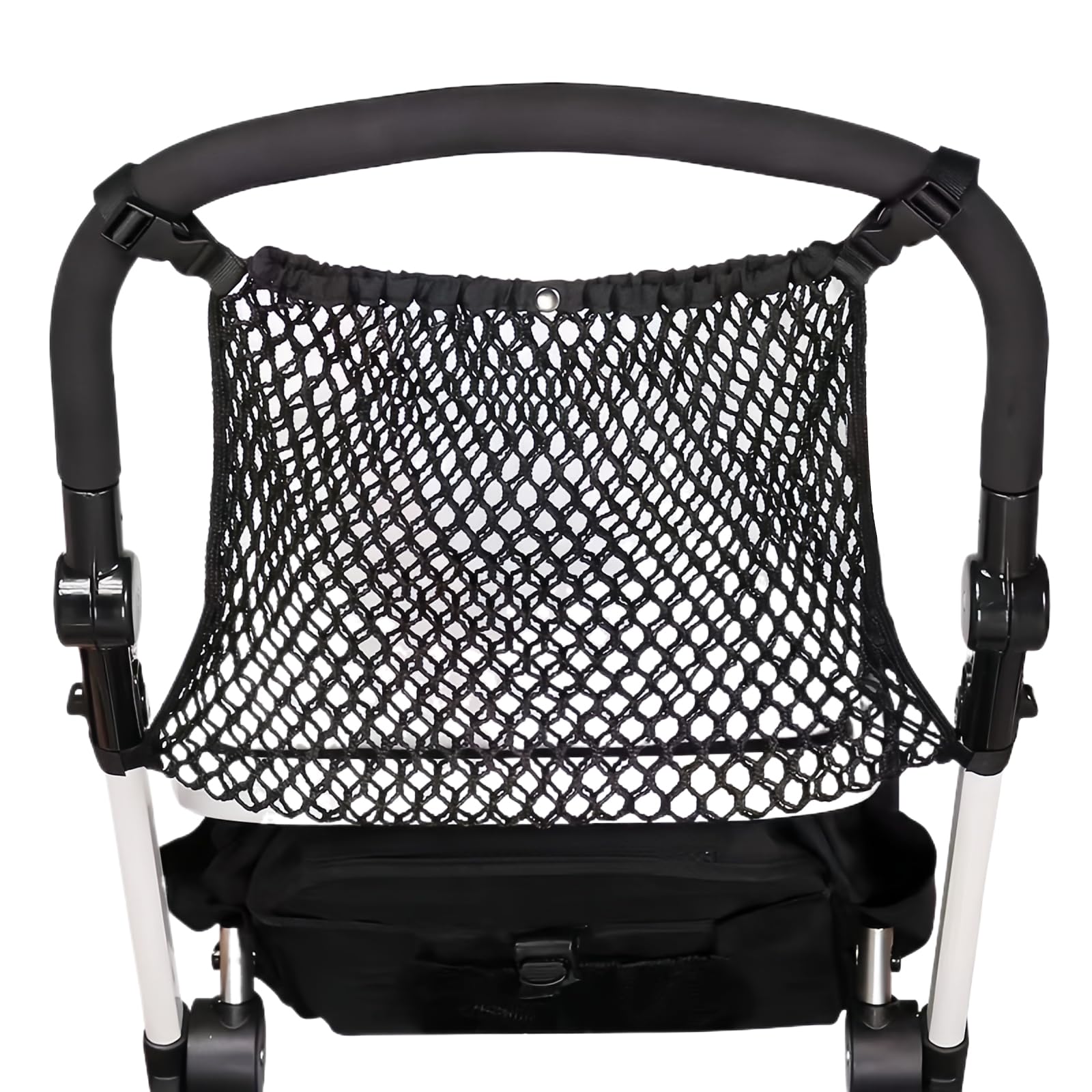 Tasca a Rete per Passeggino, Universale Borsa in Rete per Passeggini, Nero Rete per la Spesa per Carrozzina, Rete Tasca Portaoggetti Organizer per Passeggino