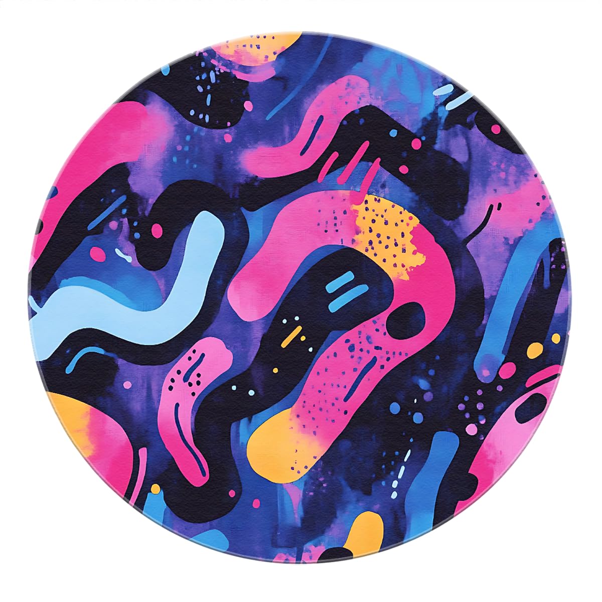 Tapis rond pop art moderne pour chambre de bébé et salon design au style graffiti 180cm