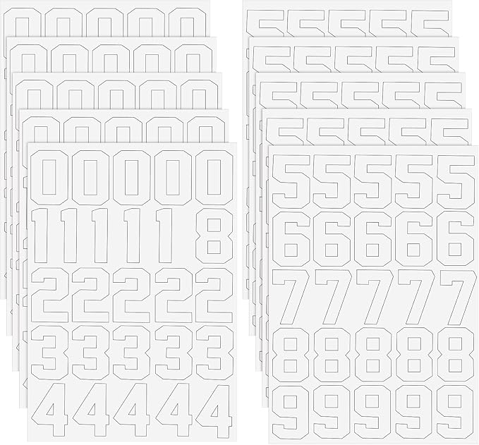 204 Pieces Sports Helmet Numbers Sticker, Hockey Helmet Stickers 1.25 Inch Vinyl