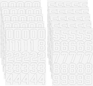 204 Pieces Sports Helmet Numbers Sticker, Hockey Helmet Stickers 1.25 Inch Vinyl Helmet Numbers Decals Self Adhesive Hockey Helmet Stickers for Baseball Hockey Football Lacrosse Batting