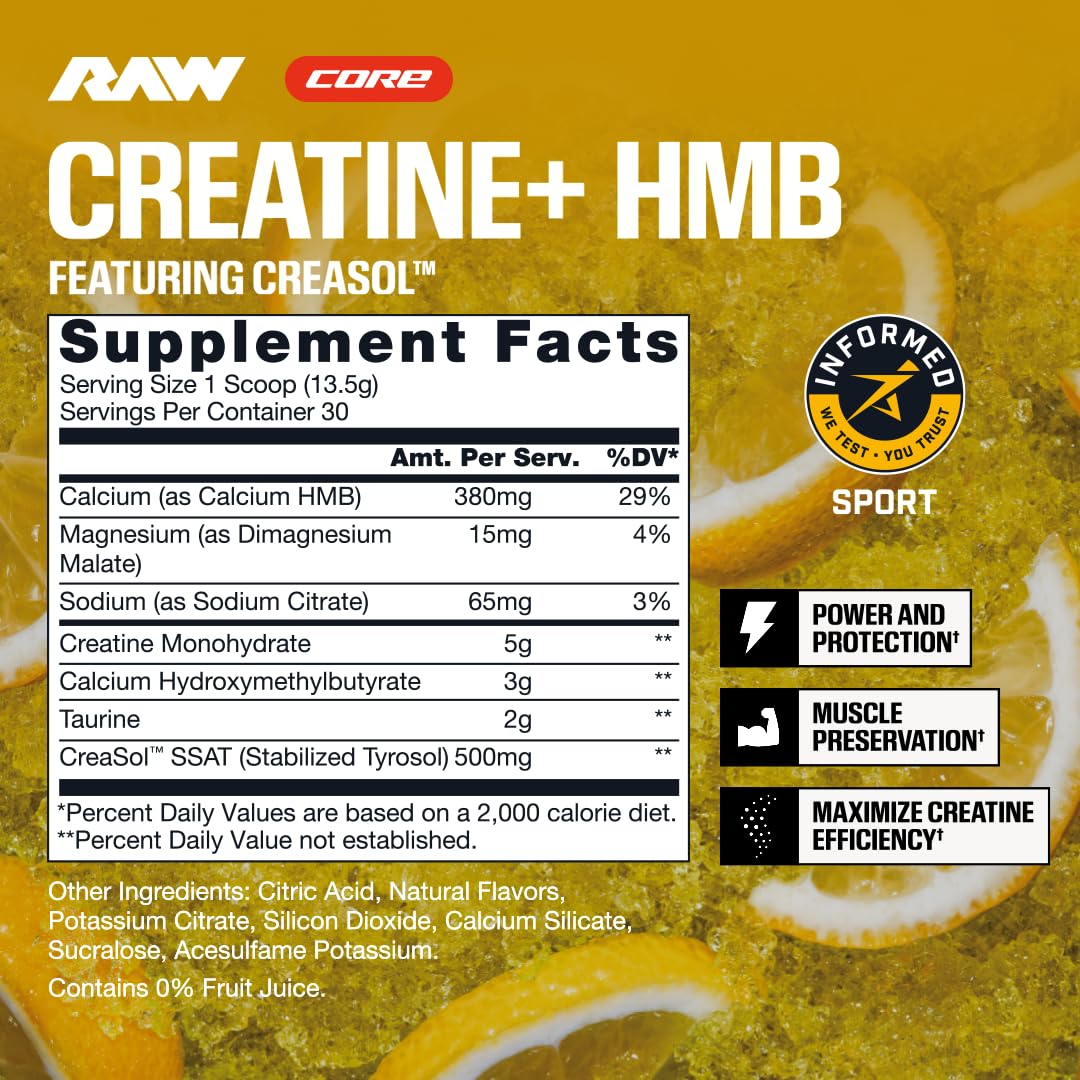RAW Creatine + HMB Powder, Champion Mentality, 5g Creatine Monohydrate — Amazon image 2