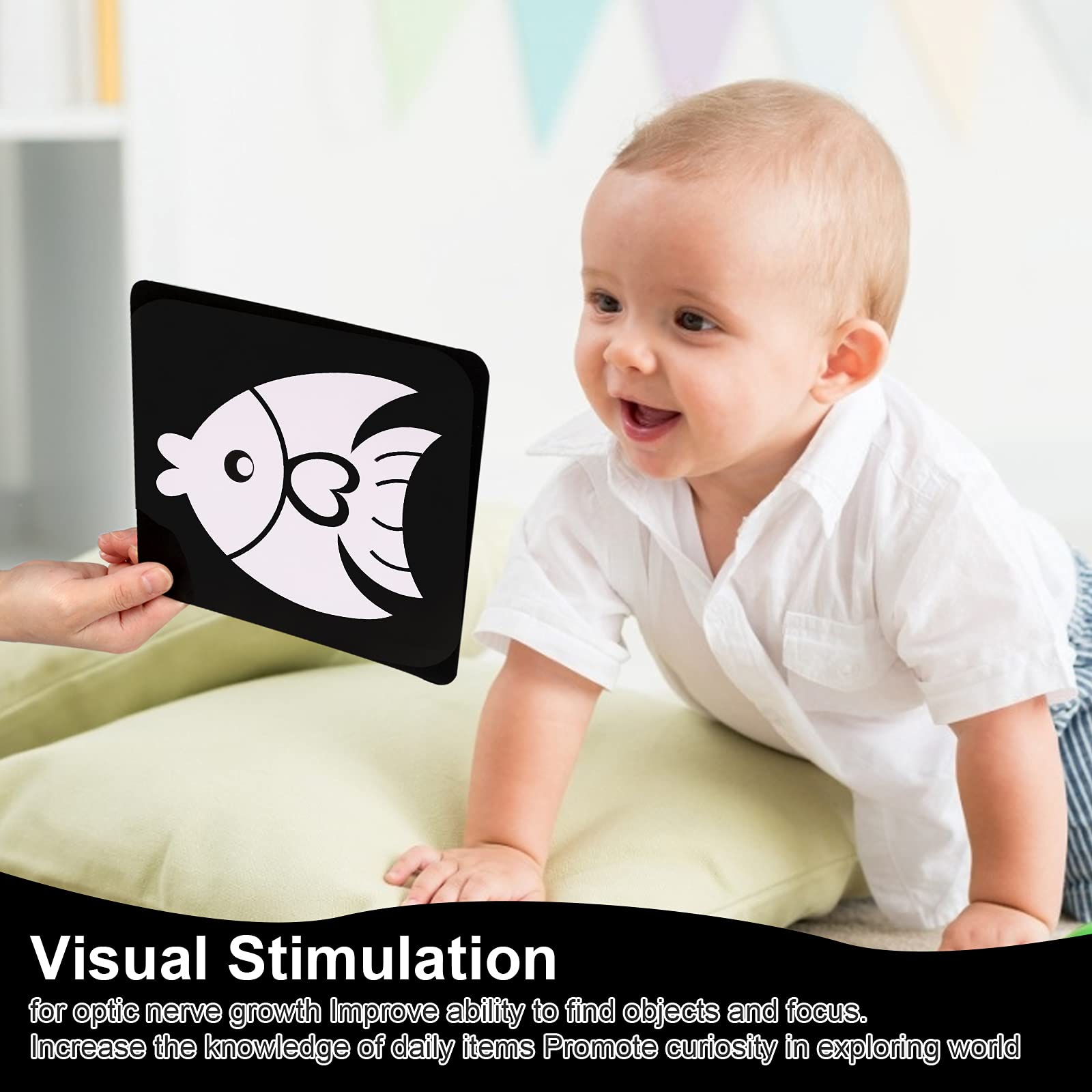 funvce Black and White Baby Flash Cards 20pcs 40 Pictures Baby Sensory