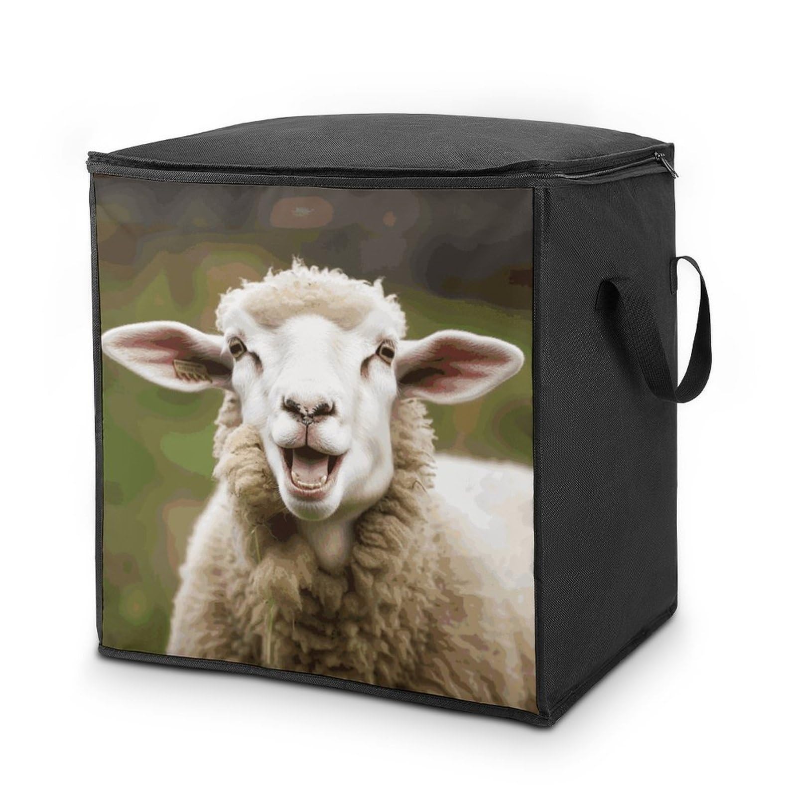 Fekiloot Style Funny Naughty Sheep Tongue Cute Animal Storage Bags With Reinforced Handles,Moving Bag With Zipper,Closet Organizers,Compression Packing Cubes