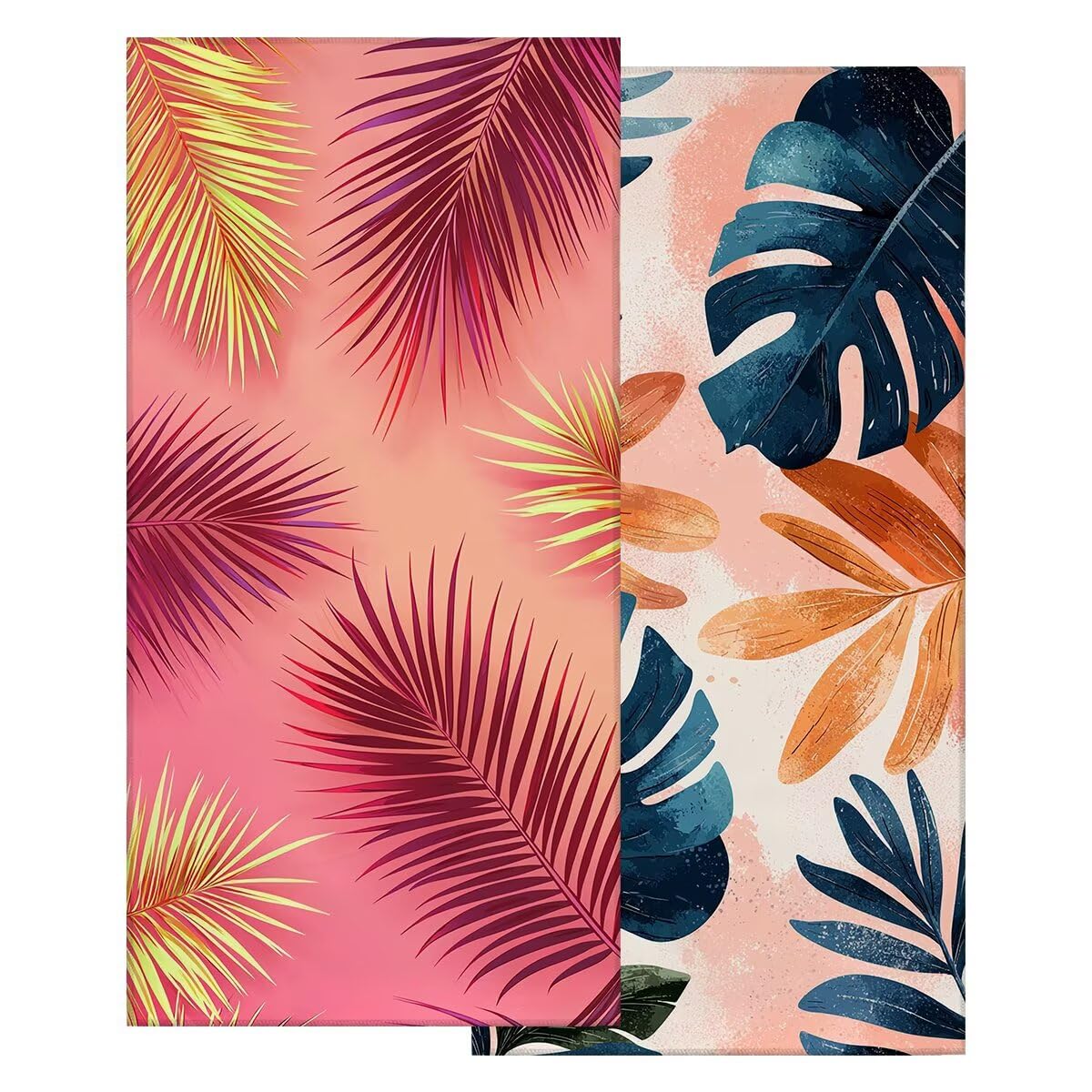 Toalla Playa 80x160 cm, Toalla Gimnasio Microfibra Secado Rapido, Juego de 2 Antiarena Toallas de Playa, Ligera Compacta Toallas Microfibra Grande para Viaje, Regalo Hombre Regalo Mujer (Hoja) -4875
