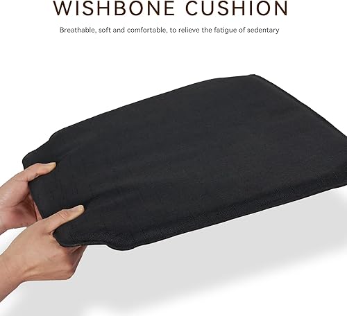 Miniatura 3 de Wishbone - Cojines de silla y sillas, cojín de tela de lino para sillas Y (negro)