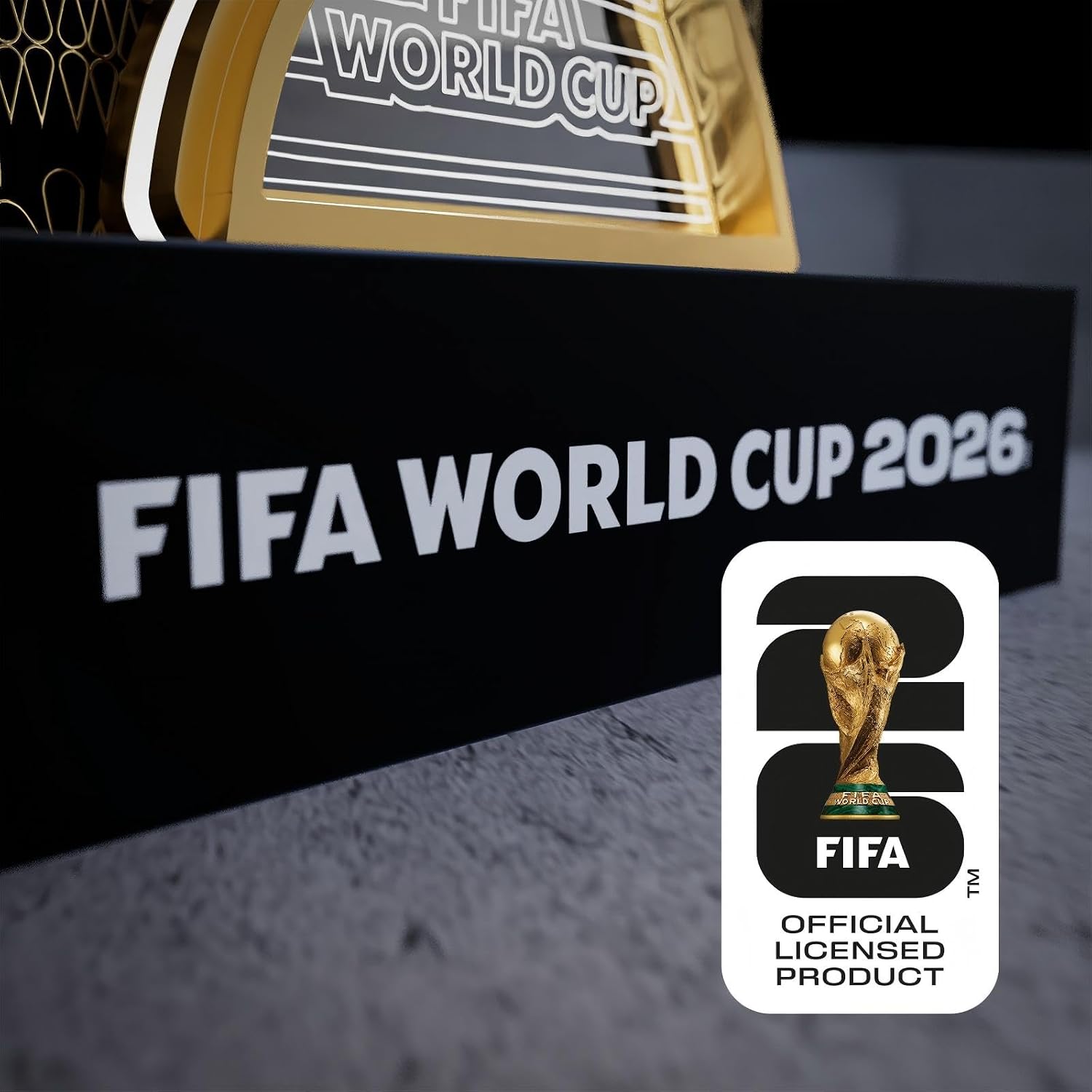 FIFA World Cup 2026 Trophy Night Light, Official Licensed LED Trophy Lamp Replica, Premium Soccer Fan Collectible Gift, USB White Light Bedroom Game Room Decor Celebrate