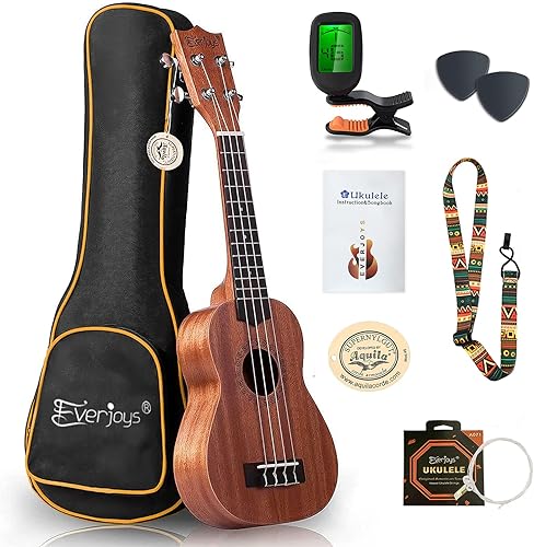 Miniatura 1 de Soprano Ukulele Principiante Pack-21 pulgadas wGig Bag Fast Learn Songbook Digital Tuner Todo en Uno Kit