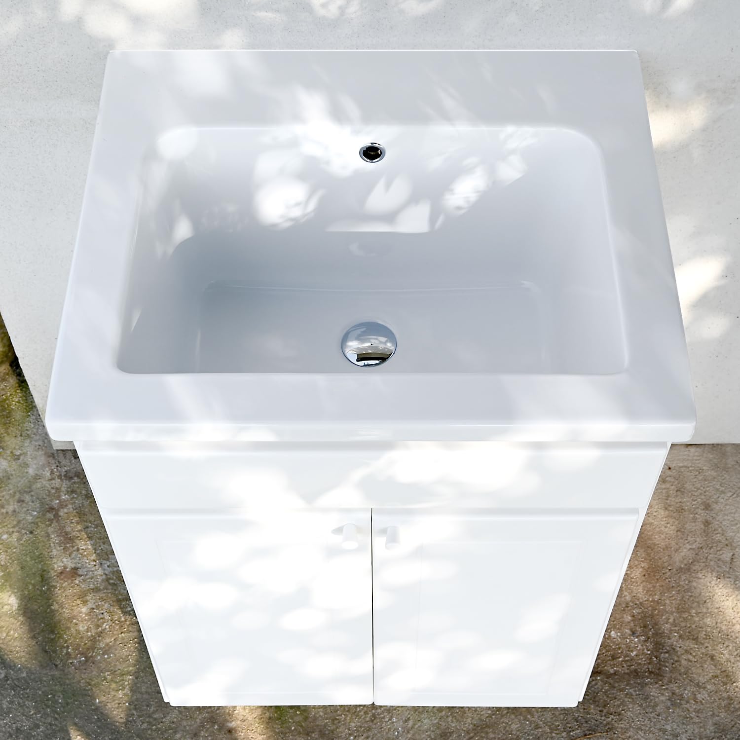 Lavatoio da Esterno con Mobiletto 60x50 YORK PLUS – Vasca in Ceramica Profonda 25 cm + Mobile in Resina – Made in Italy – Ideale per Giardino, Garage, Mare – Jo-Bagno.it