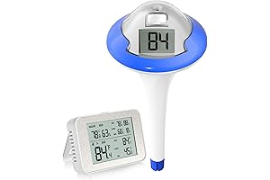 BALDR Digital Pool Thermometer Wireless, Indoor Temperature Monitor, IPX7 Waterproofing, Easy-to-Read Digital Display