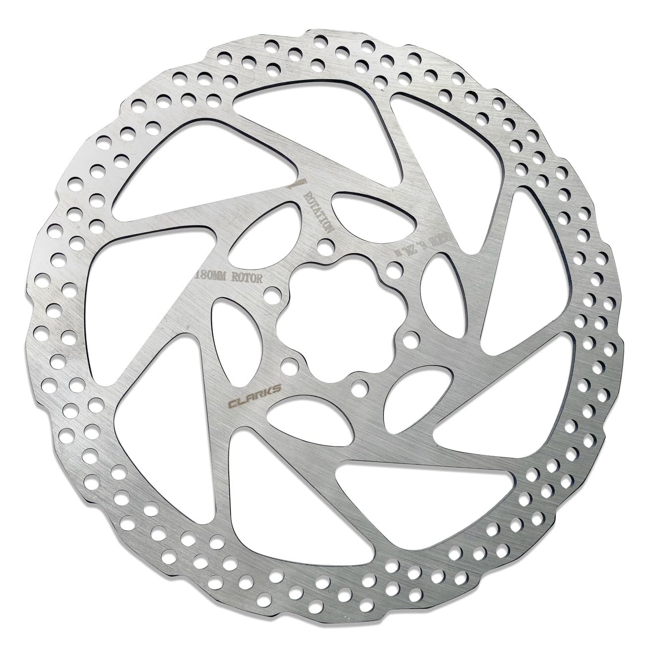 Clarks Cycle Systems TL-027 Steel 6-Bolt Disc Brake Rotor, Silver, 160mm