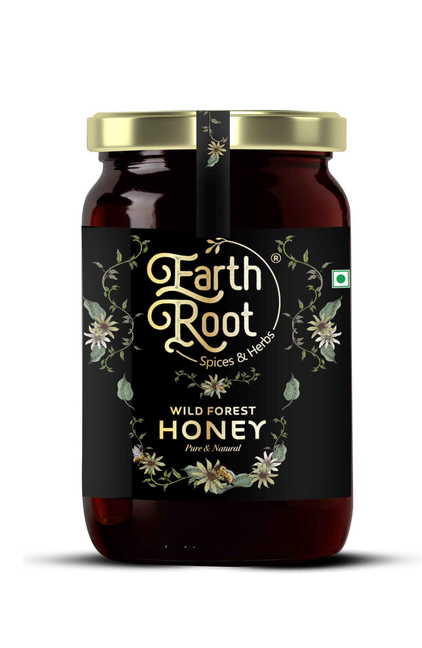 EarthRoot Wild Forest Honey 500g | Pure, Natural And Raw | Unpasteurized Honey | Natural Sweetener | Rich Source of Anti Oxidants | Pack of 1
