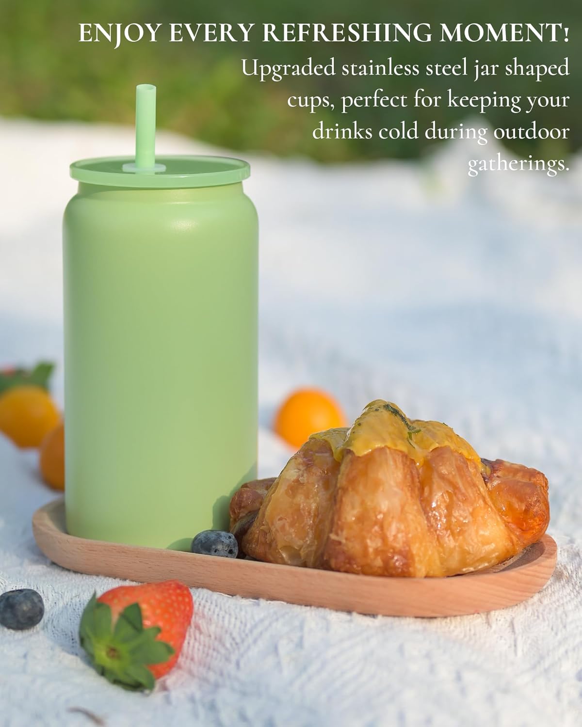 10Pack Glass Cups with Lids and Straws, 16oz Stainless Steels Cups, Beer Cups, Iced Coffee Cups, Smoothie Cups, Drinking Cups, Green (Textured Matte Finish, Not Sublimatable) - Image 6